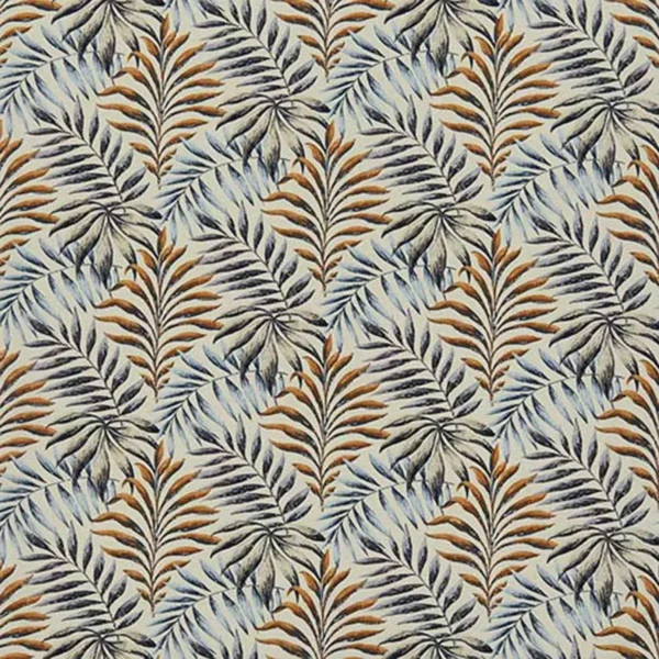 Manila Fabric - Henna by multicolour botanical cotton fabric from iLiv