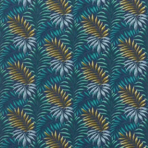 blue botanical cotton fabric from iLiv