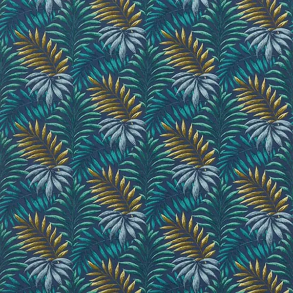 Manila Fabric - Marine by blue botanical cotton fabric from iLiv
