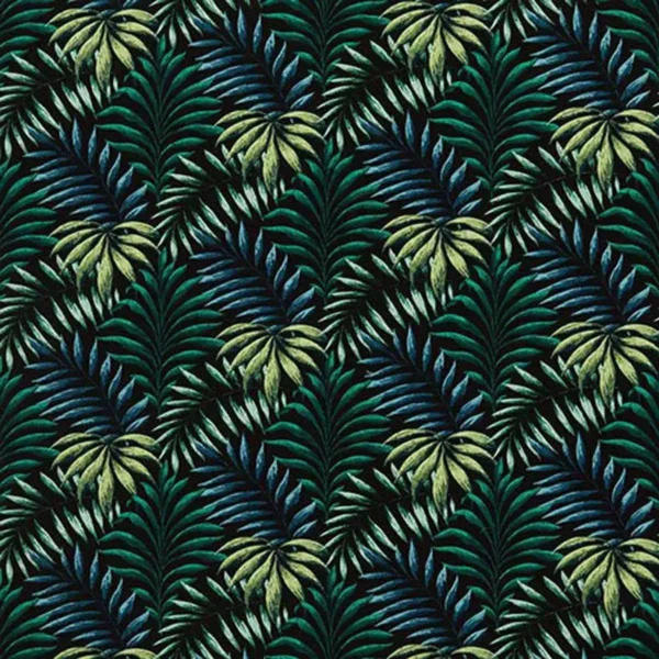 Manila Fabric - Zinc by multicolour botanical cotton fabric from iLiv