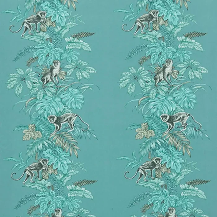 Monkeying Around Fabric - Lagoon swatch