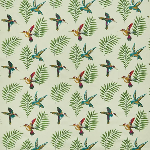 Montserrat Fabric - Cassis by multicolour animal embroideried fabric from iLiv