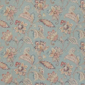 blue botanical linen fabric from iLiv