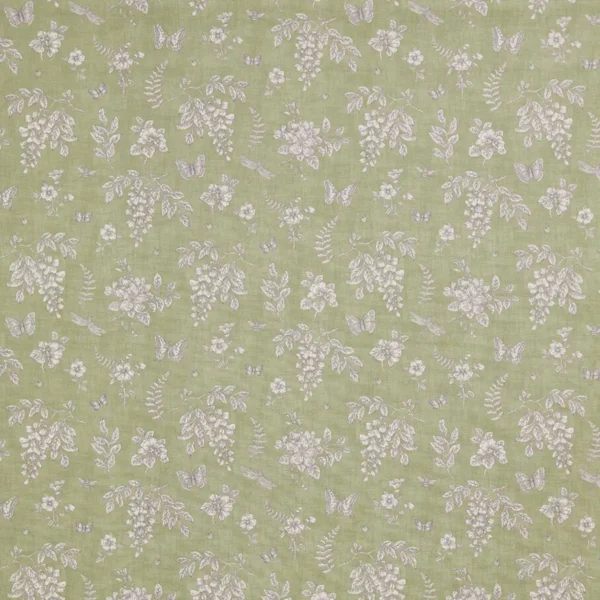 Summerby Fabric - Fennel by green botanical cotton fabric from iLiv