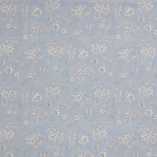 blue botanical cotton fabric from iLiv