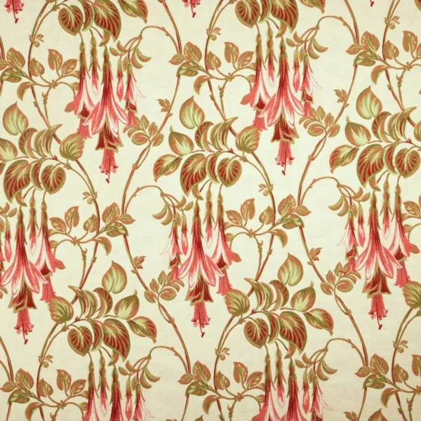 Liberty Fabric - Cherry by green botanical printed fabric from iLiv