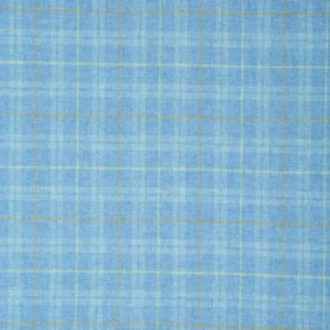 blue checked woolen fabric from Linwood Fabrics