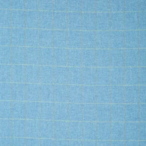 blue checked woolen fabric from Linwood Fabrics