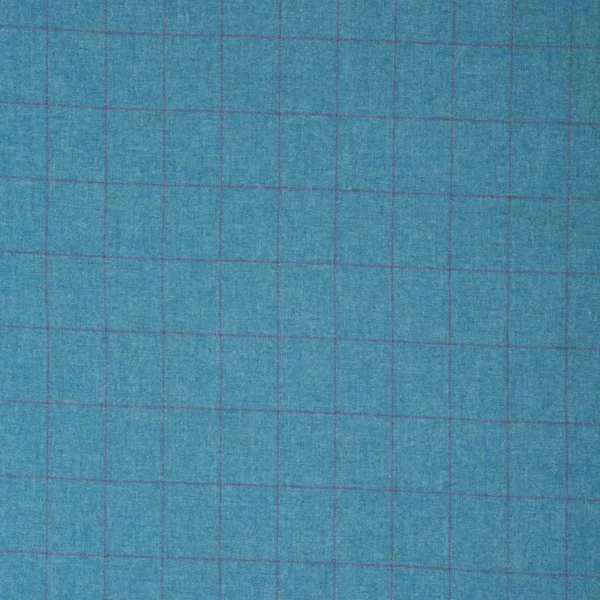 Belmont Fabric - Stirling by blue checked woolen fabric from Linwood Fabrics