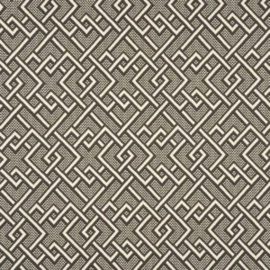 black-grey geometric woven fabric from Linwood Fabrics