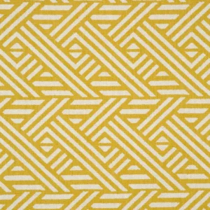 yellow geometric woven fabric from Linwood Fabrics