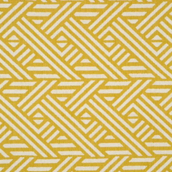 Pampas Fabric - Saffron by yellow geometric woven fabric from Linwood Fabrics