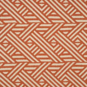 orange geometric woven fabric from Linwood Fabrics