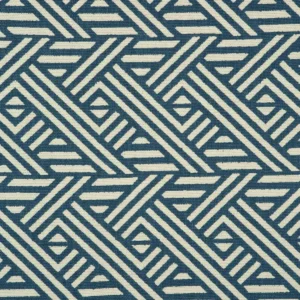 blue geometric woven fabric from Linwood Fabrics
