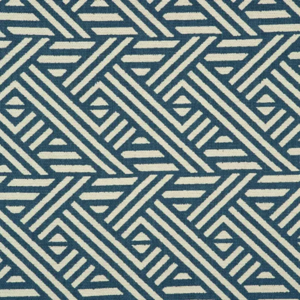 blue geometric woven fabric from Linwood Fabrics