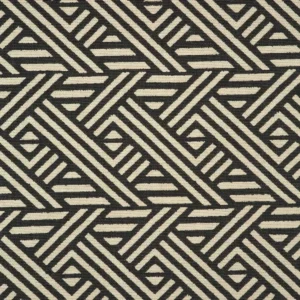 black-grey geometric woven fabric from Linwood Fabrics