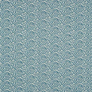 blue geometric woven fabric from Linwood Fabrics