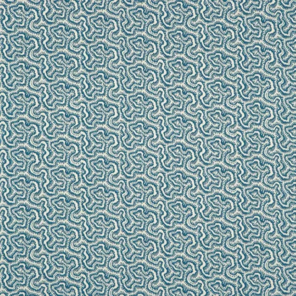 Polka Fabric - Cobalt by blue geometric woven fabric from Linwood Fabrics