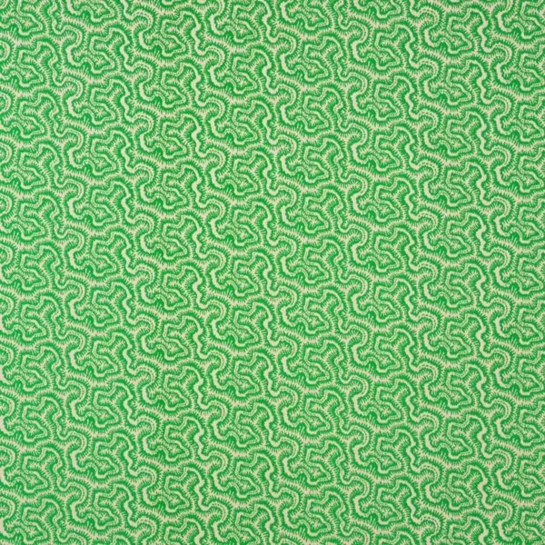 Polka Fabric - Grasshopper by green geometric woven fabric from Linwood Fabrics