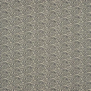 black-grey geometric woven fabric from Linwood Fabrics