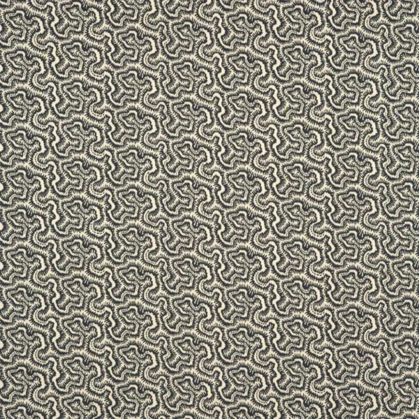 Polka Fabric - Midnight by black-grey geometric woven fabric from Linwood Fabrics