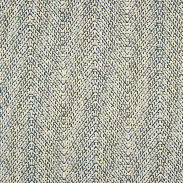 Salta Fabric - Azure by blue geometric woven fabric from Linwood Fabrics