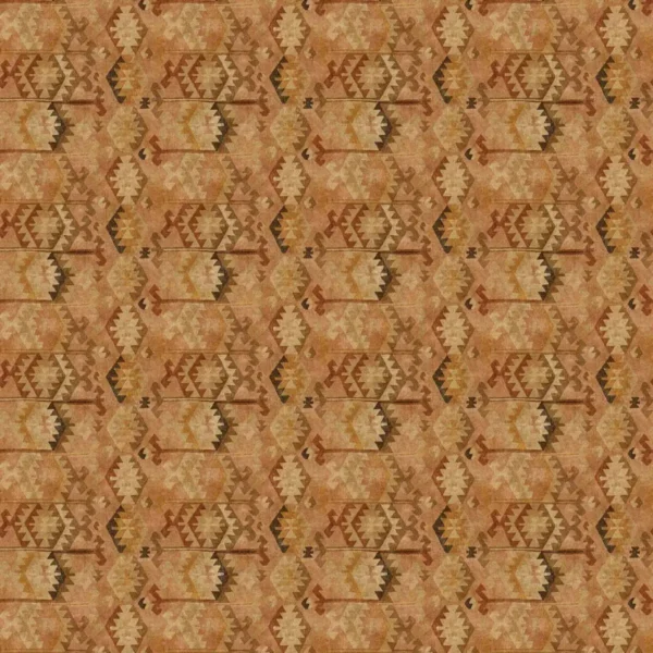 Ziggy Fabric - Tobacco by brown geometric velvet-chenille fabric from Linwood Fabrics