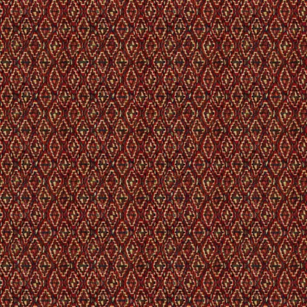 Istanbul Fabric - Ruby by brown geometric velvet-chenille fabric from Linwood Fabrics