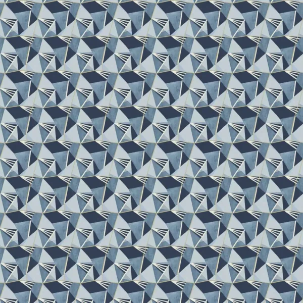 Gem Fabric - Blue Onyx by black-grey geometric velvet-chenille fabric from Linwood Fabrics