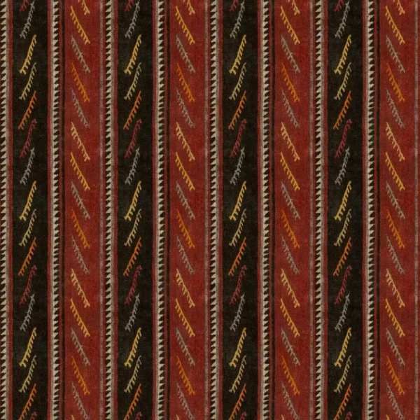 Hi Ho Silver Fabric - Campfire by black-grey striped velvet-chenille fabric from Linwood Fabrics