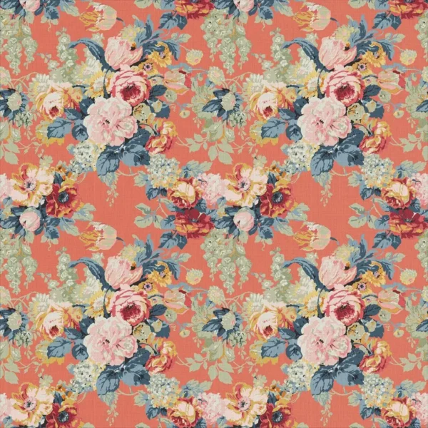 multicolour botanical linen fabric from Linwood Fabrics