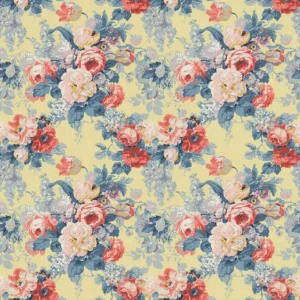 multicolour botanical linen fabric from Linwood Fabrics