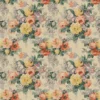 multicolour botanical linen fabric from Linwood Fabrics