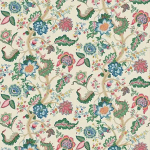 green botanical linen fabric from Linwood Fabrics