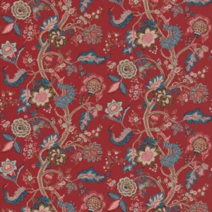 blue botanical linen fabric from Linwood Fabrics