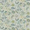 blue botanical linen fabric from Linwood Fabrics
