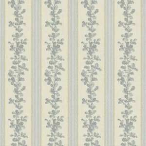 black-grey botanical linen fabric from Linwood Fabrics