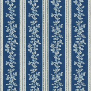 blue botanical linen fabric from Linwood Fabrics