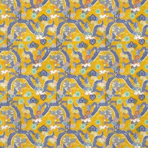 blue traditional velvet-chenille fabric from Linwood Fabrics