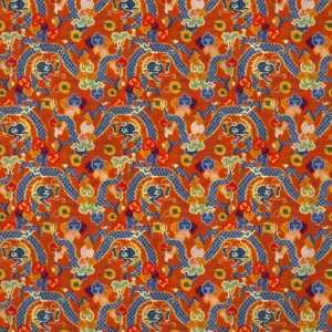 blue traditional velvet-chenille fabric from Linwood Fabrics