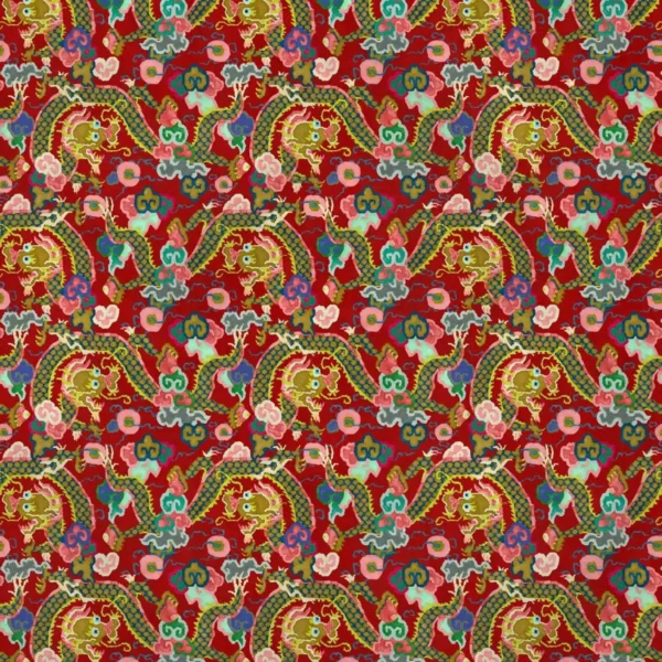 green traditional velvet-chenille fabric from Linwood Fabrics