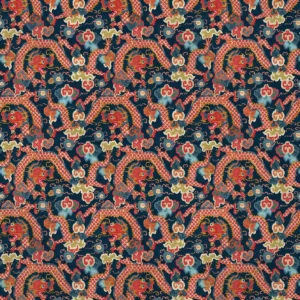 blue traditional velvet-chenille fabric from Linwood Fabrics