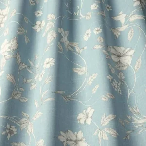blue botanical cotton fabric from iLiv