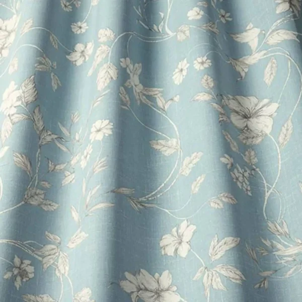 Etched Vine Fabric - Wedgwood by blue botanical cotton fabric from iLiv