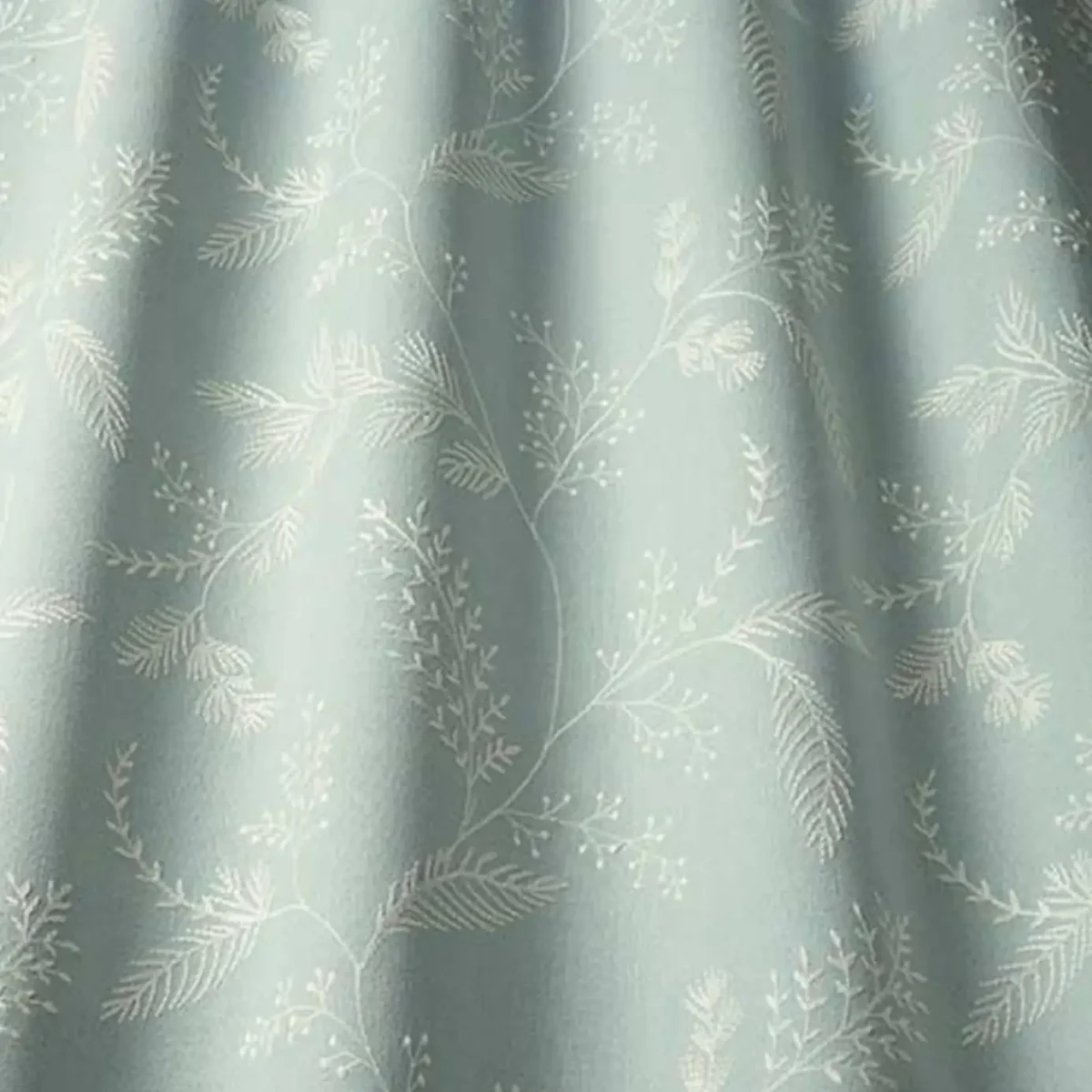 Harper Fabric - Eau de Nil by blue botanical embroideried fabric from iLiv