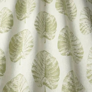 green botanical jacquard fabric from iLiv
