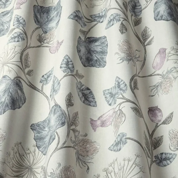 blue botanical cotton fabric from iLiv