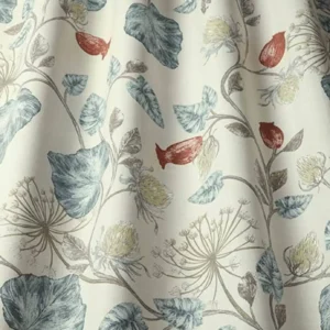 blue botanical cotton fabric from iLiv