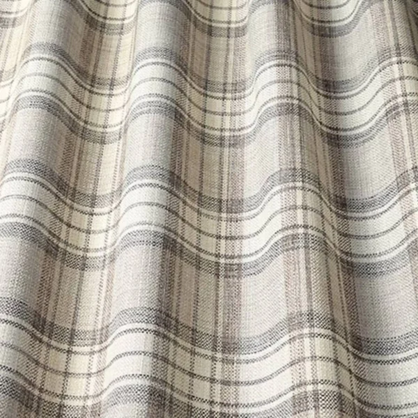 Shaker Check Fabric - Feather by black-grey checked jacquard fabric from iLiv