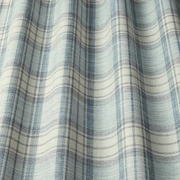 Shaker Check Fabric - Wedgwood by blue checked jacquard fabric from iLiv